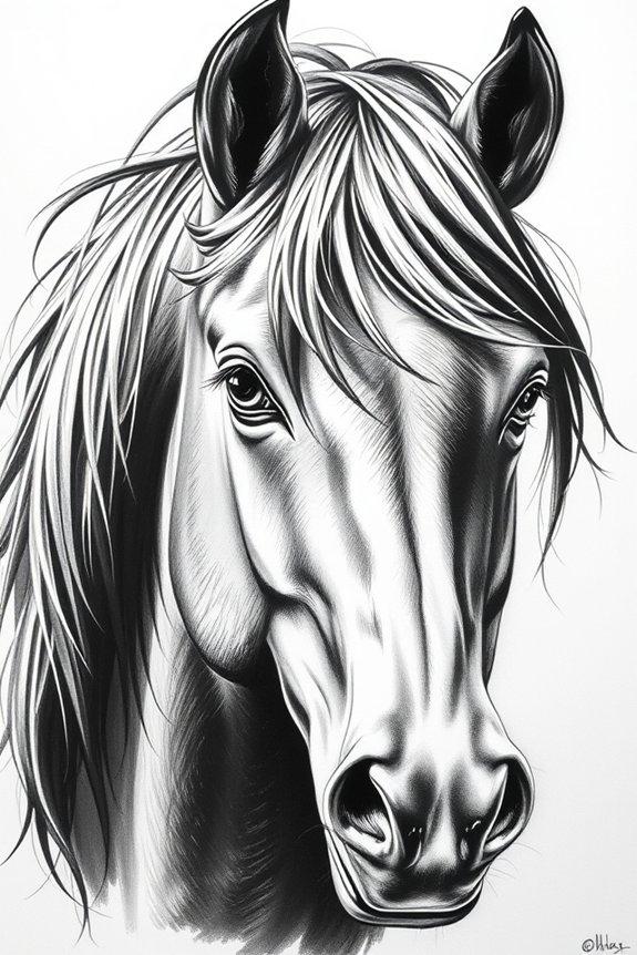 horse head drawing techniques