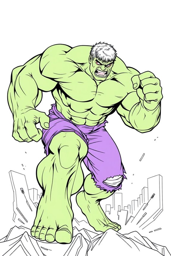 hulk line drawing project