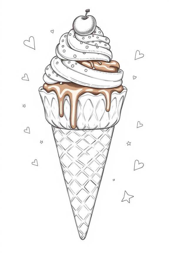 ice cream cone sketching