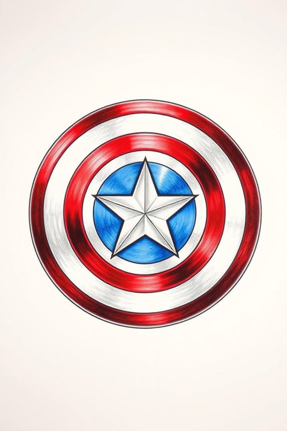 Captain America Shield Drawing