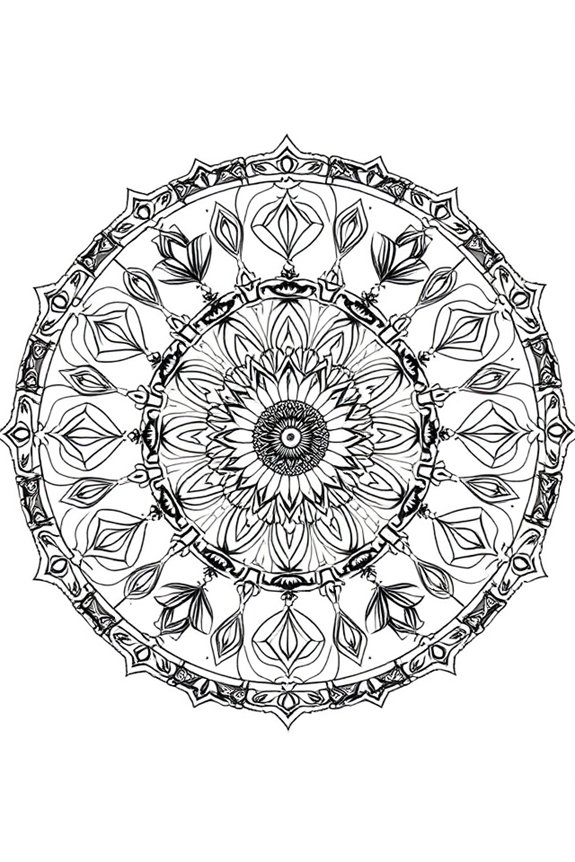 intricate black and white mandala