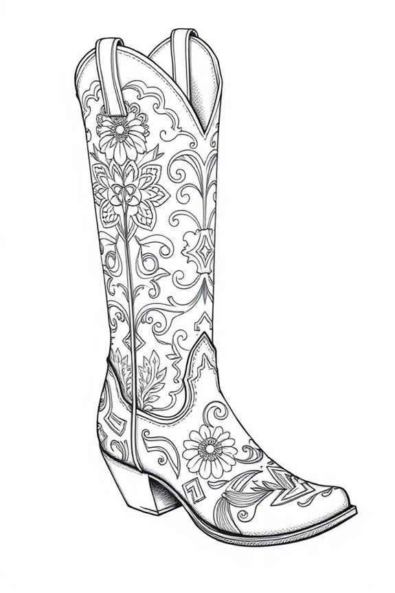 intricate cowboy boot patterns