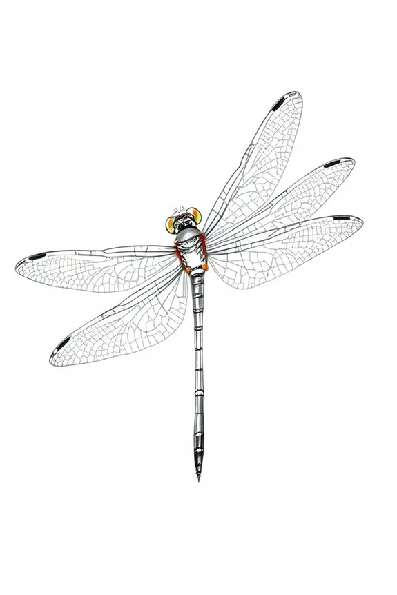 intricate dragonfly sketching project