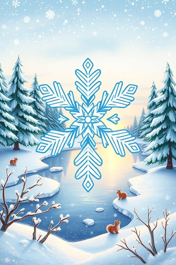 intricate snowflakes whimsical winter