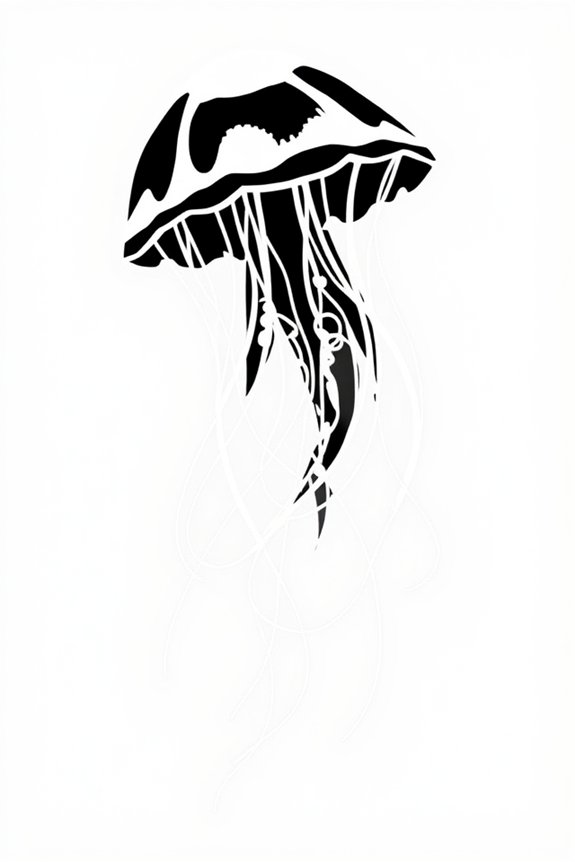 jellyfish silhouette minimalist drawing