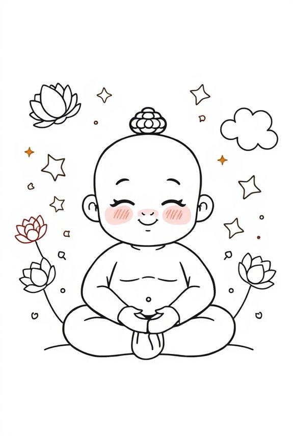 joyful buddha doodle sketches