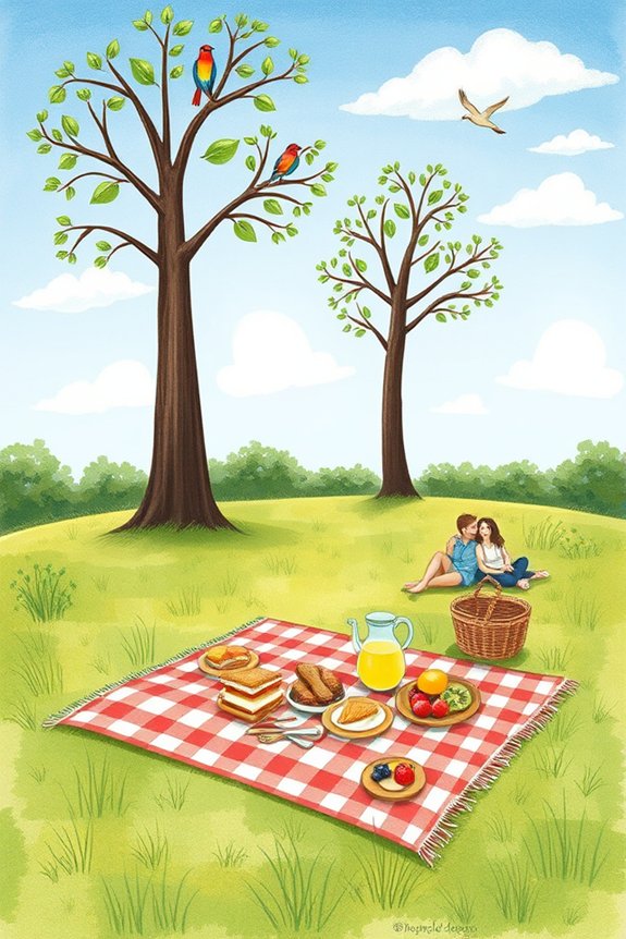 joyful leisure picnic scene