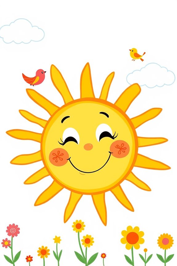 joyful vibrant sun art