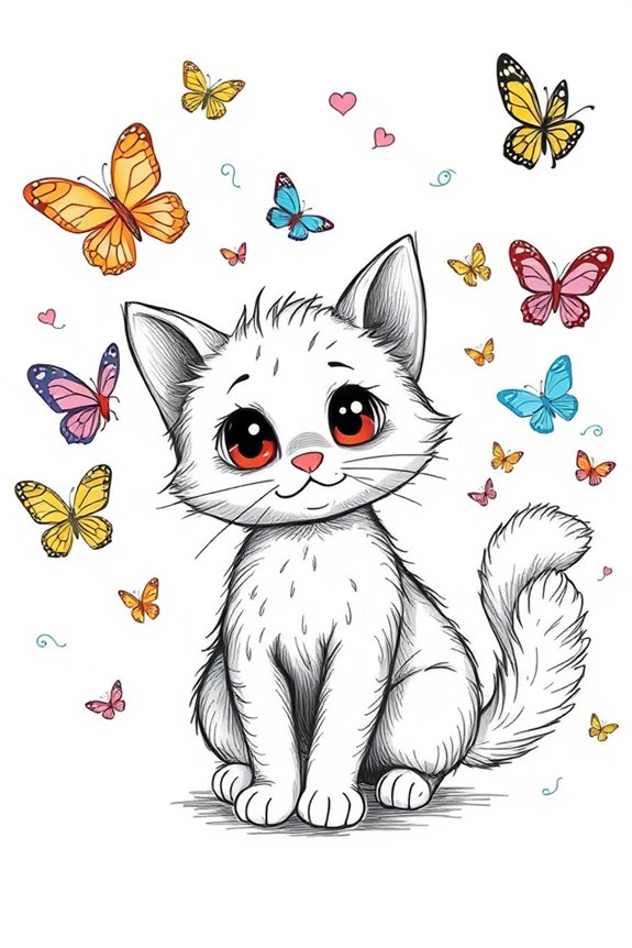 kitty swatting at butterflies