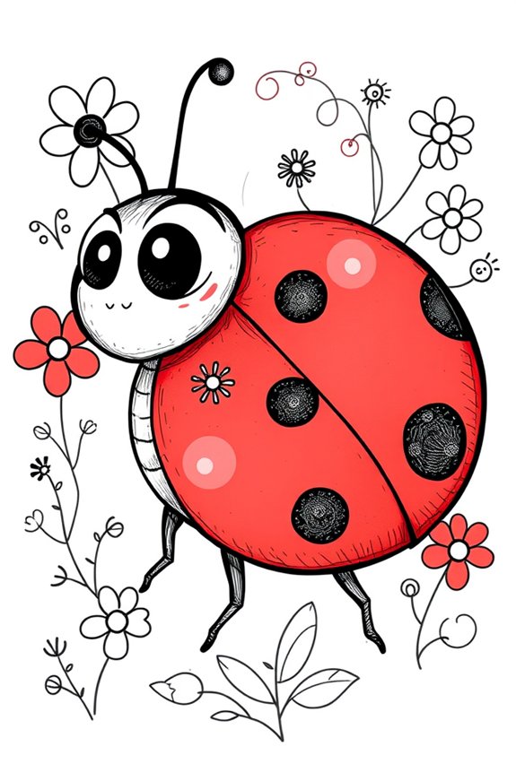 ladybug doodle drawing activity