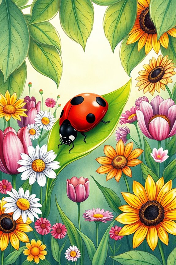 ladybug garden drawing project