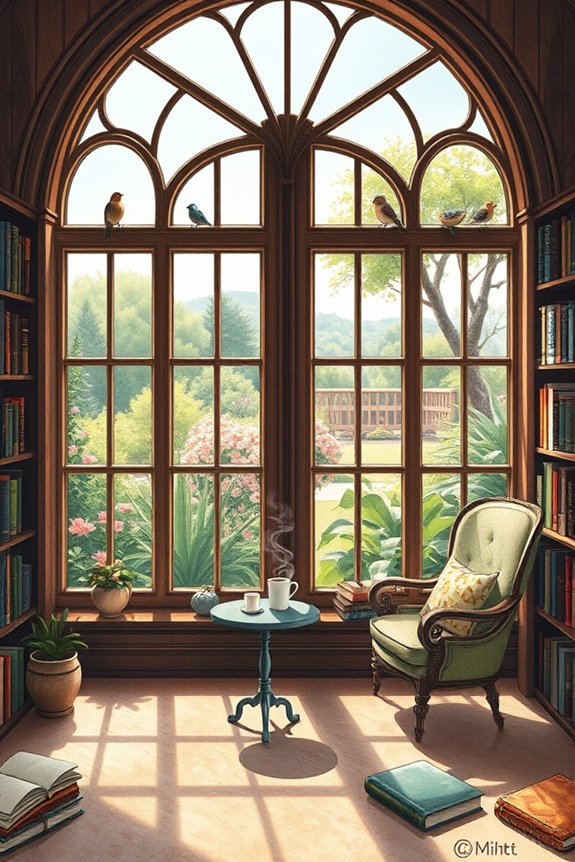 library window landscape sketch