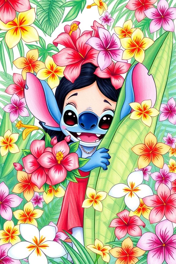 lilo stitch flowers friendship