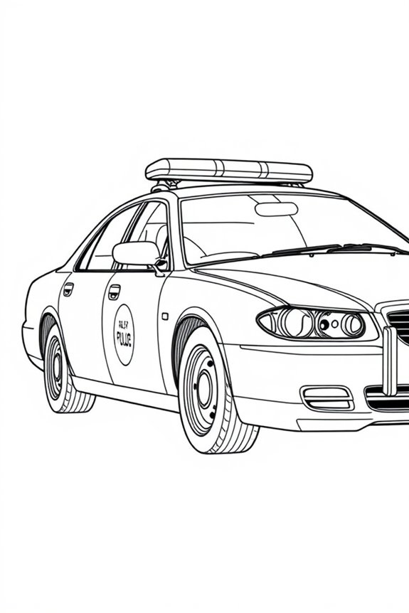 line drawing police car