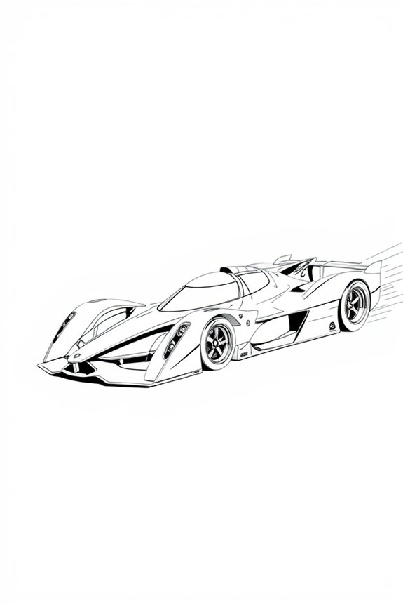 line drawing race car