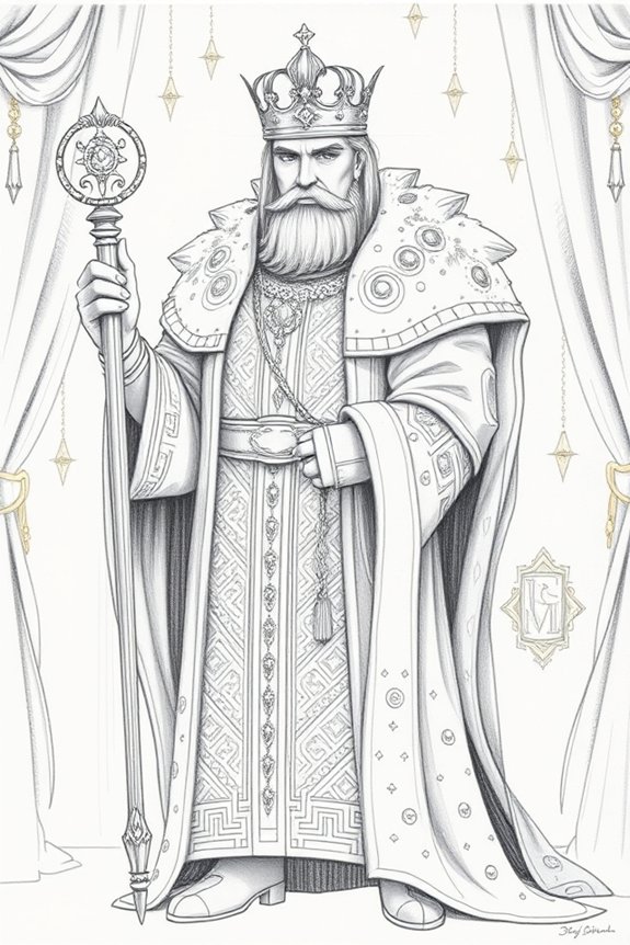 majestic king with scepter