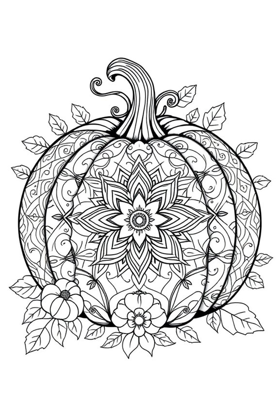 mandala pumpkin drawing project
