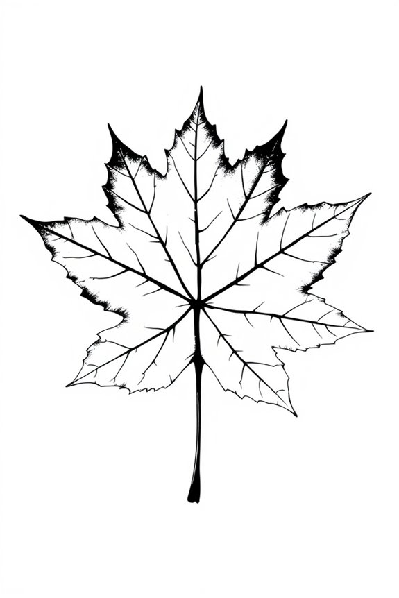 maple leaf silhouette drawing