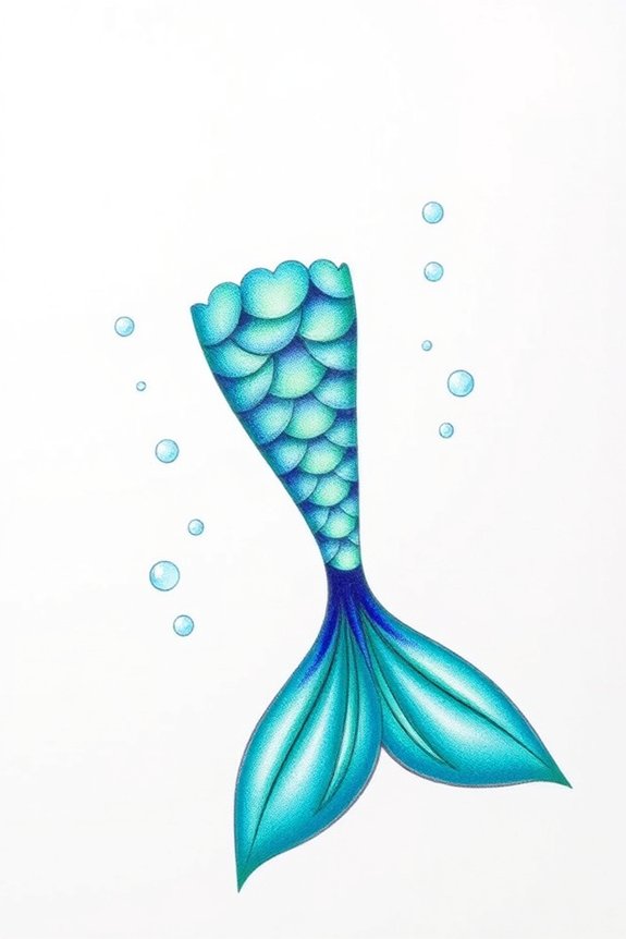 mermaid tail color drawing