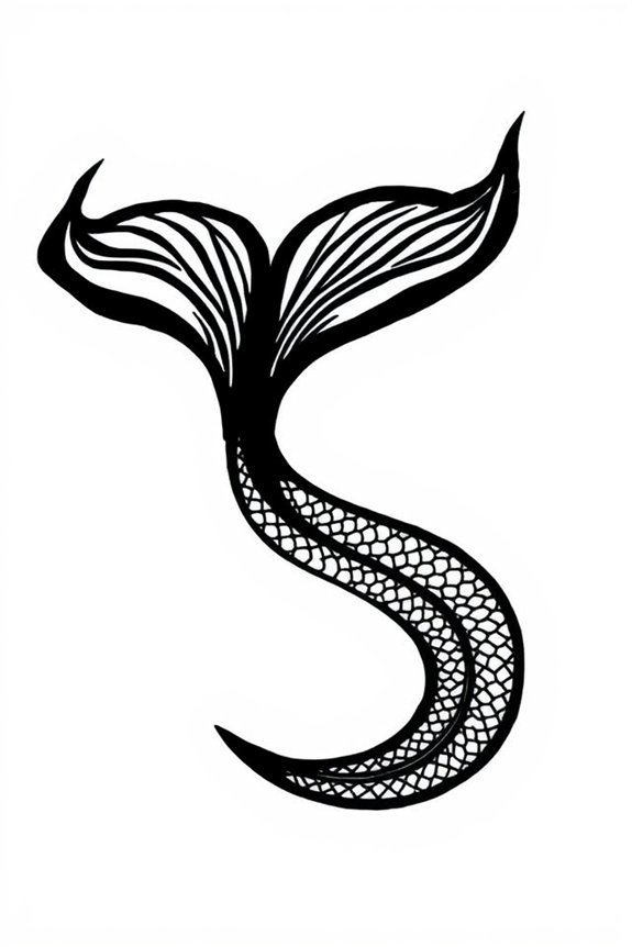 mermaid tail silhouette project