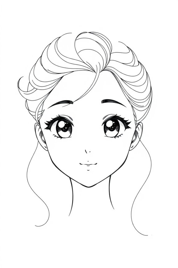 minimalist anime face drawing
