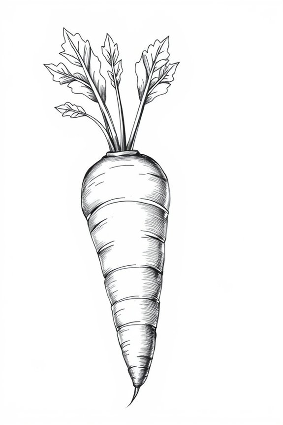 minimalist carrot line drawing