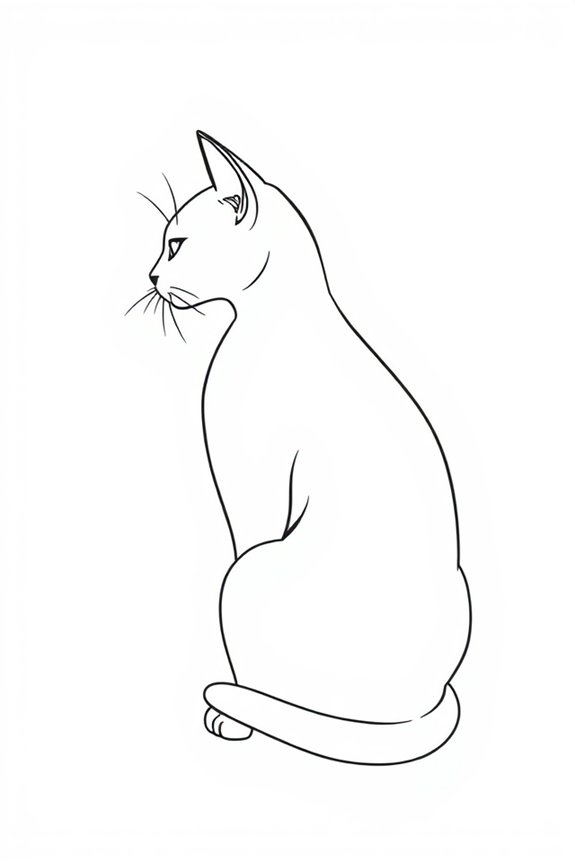 minimalist cat line drawing