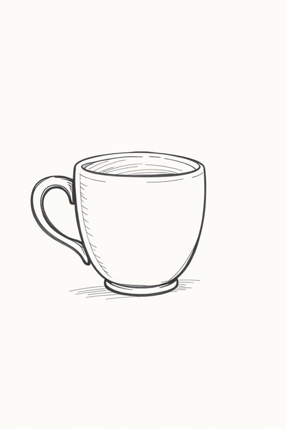 minimalist cup drawing project