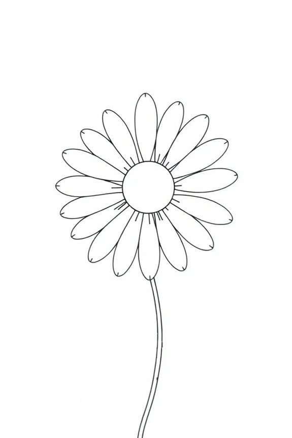 minimalist daisy line art