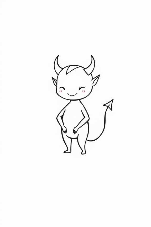 minimalist devil sketch artistry