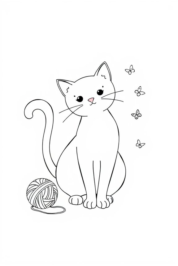 minimalist elegant kitty art