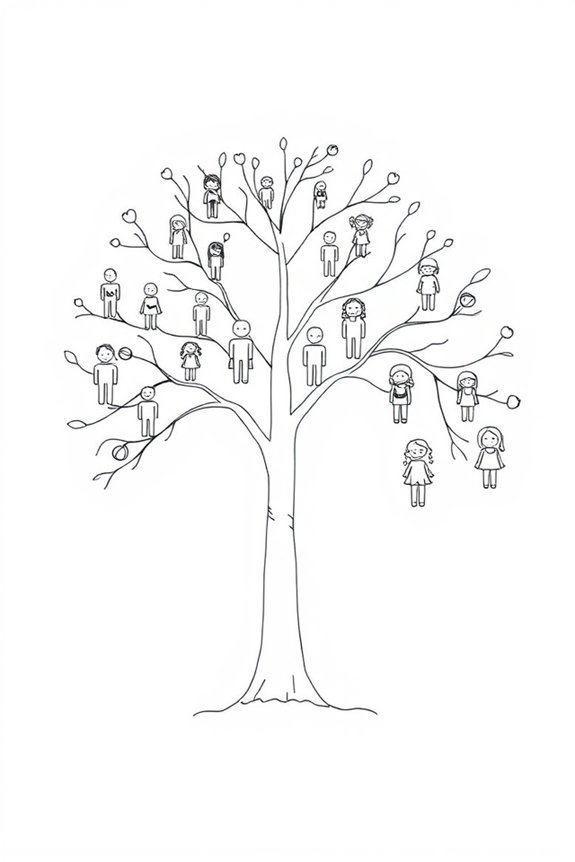 minimalist family tree drawing