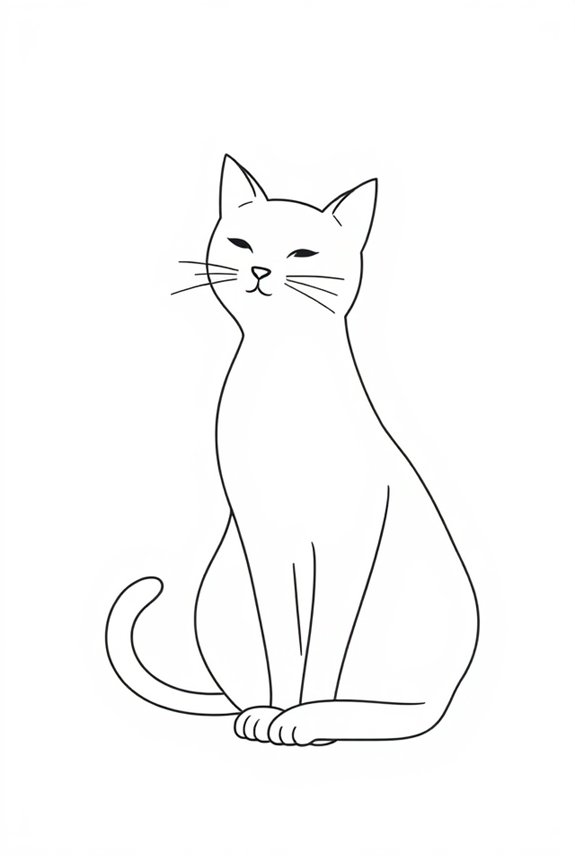 minimalist feline line art