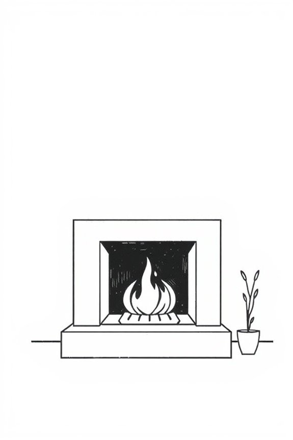 minimalist fireplace drawing project
