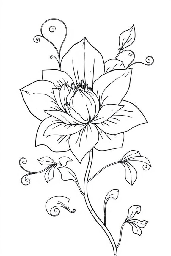 minimalist flower outline drawing