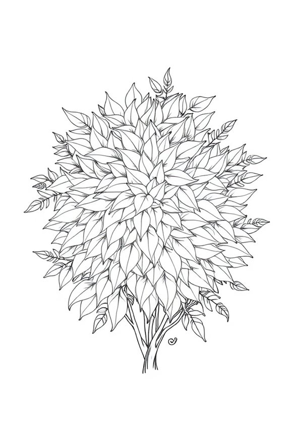 minimalist foliage illustration technique