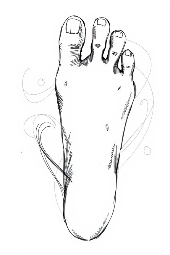 minimalist foot drawing practice