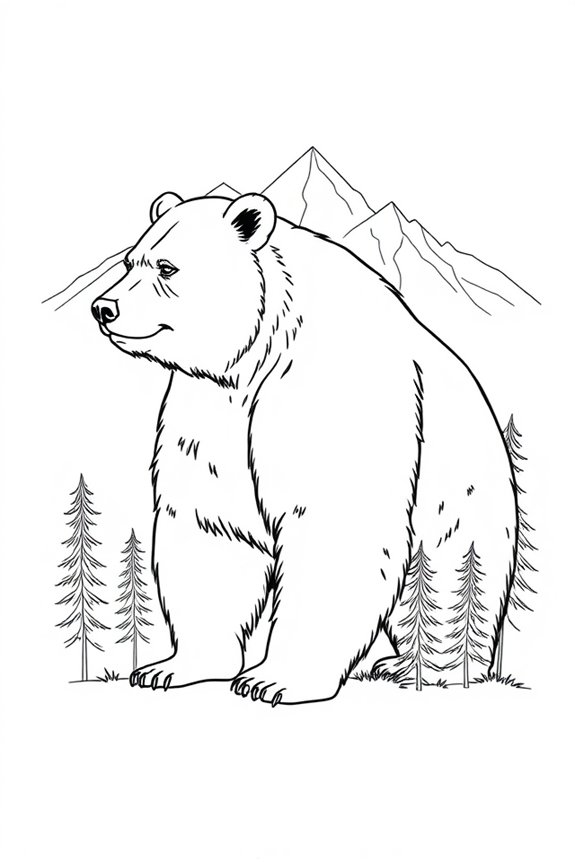 minimalist grizzly bear art
