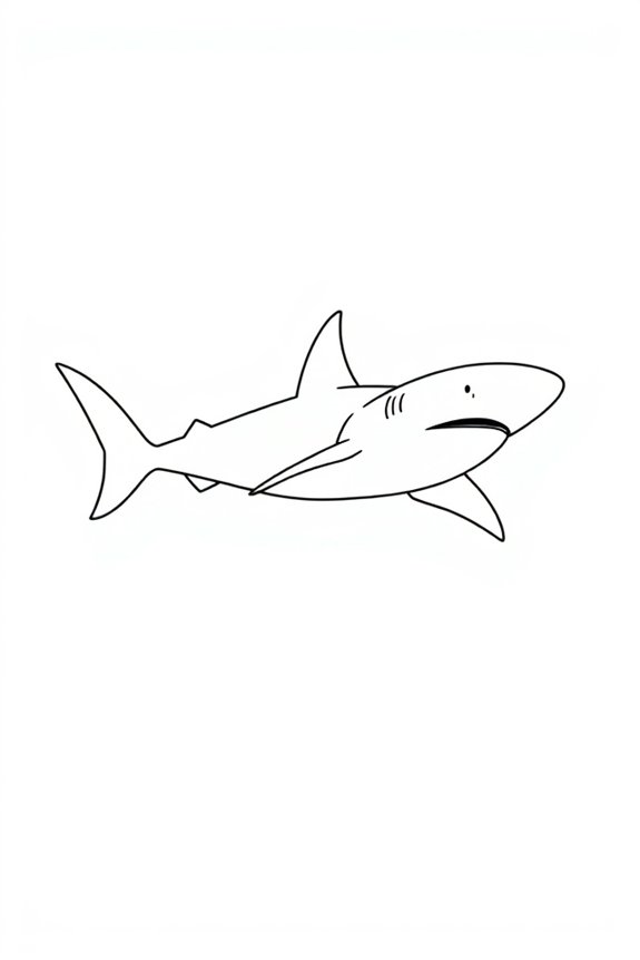 minimalist hammerhead shark art