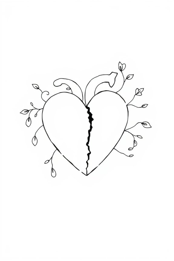 minimalist heartbreak drawing project