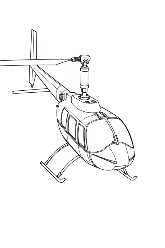 minimalist helicopter line drawing