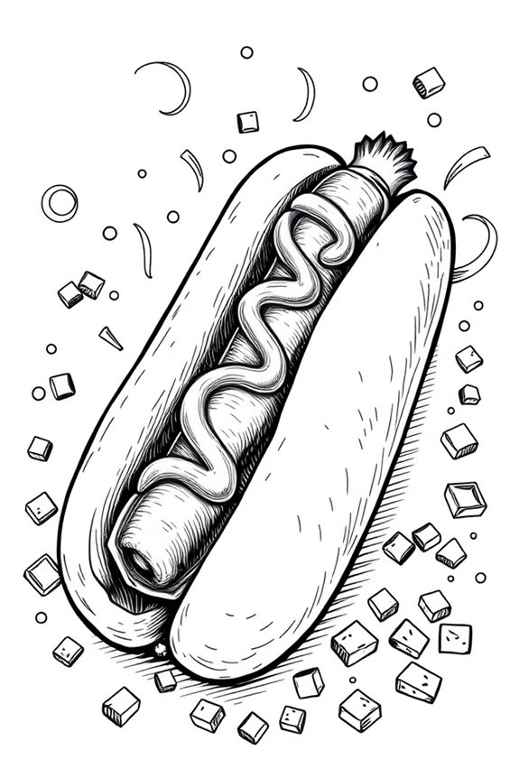 minimalist hot dog art