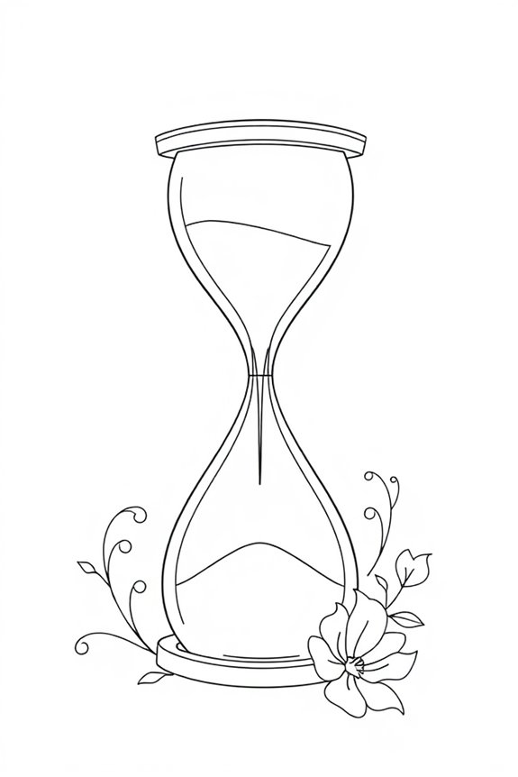 minimalist hourglass line art