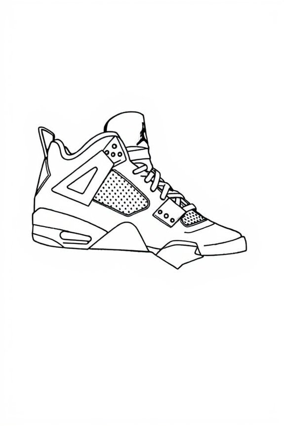 minimalist jordan 4 drawing