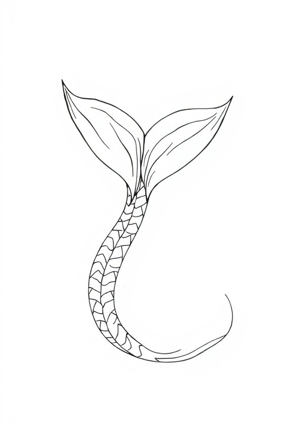 minimalist mermaid tail drawing