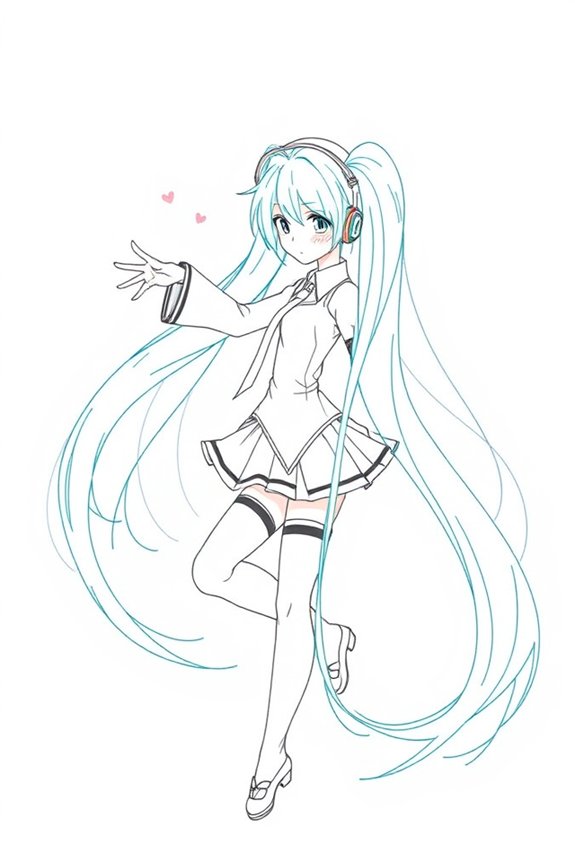 minimalist miku line art