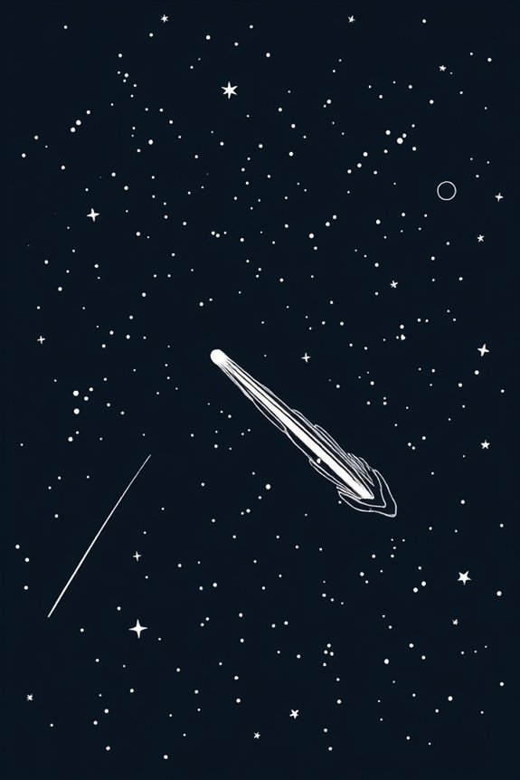 minimalist monoline meteor art