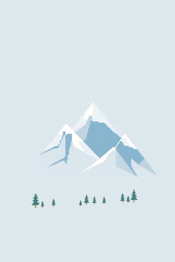 minimalist mountain pixel art