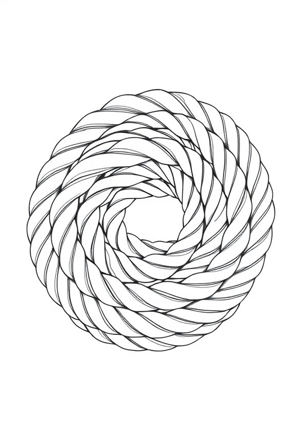 minimalist rope line drawing