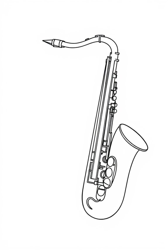 minimalist saxophone line art